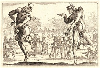 Jacques Callot (French, 1592 - 1635). The Two Pantaloons (Les Deux Pantalons), 1616. Etching.