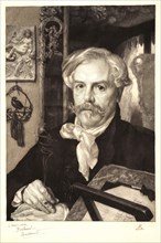 Félix Bracquemond (French, 1833 - 1914). Portrait of Edmond de Goncourt, 1882. Etching on parchment