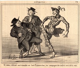 Honoré Daumier (French, 1808 - 1879). M. Cobden celebrant son triomphe..., 1857. Lithograph on