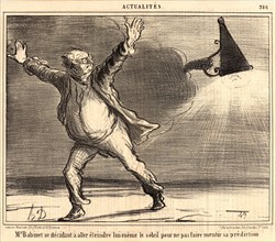 Honoré Daumier (French, 1808 - 1879). M. Babinet se decidant Ã  ... eteindre ... le soleil, 1857.