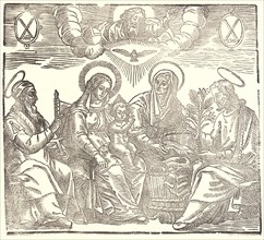 Anonymous (Italian). Holy Family, 16th century (restrike printed 19th or 20th century). Woodcut on