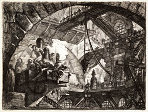 Giovanni Battista Piranesi (Italian, 1720 - 1778). Prisoners on a Projecting Platform, 1761. From