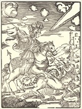 Anonymous (Italian). St. George Killing the Dragon, 16th century. Woodcut.