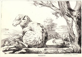 Jean-Paul Alaux (French, 1788 - 1858). Merinos, 1818. Lithograph on wove paper. Image: 209 mm x 320