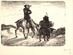 Louis Anquetin (French, 1861 - 1932). Don Quixote and Sancho Panza, 1890. Lithograph on white wove