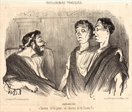 Honoré Daumier (French, 1808 - 1879). Héraclius, 1851. From Physionomies Tragiques. Lithograph on