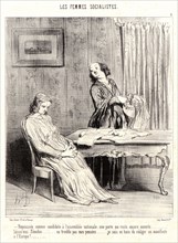Honoré Daumier (French, 1808 - 1879). Repoussée comme candidate Ã  l'assemblée nationale..., 1849.