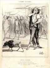 Honoré Daumier (French, 1808 - 1879). Jeunesse d'Alcibiade, 1842. From Histoire Ancienne.