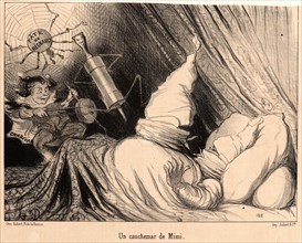 Honoré Daumier (French, 1808 - 1879). Un Cauchemar de Mimi, 1850. From Actualités. Lithograph on