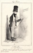 Honoré Daumier (French, 1808 - 1879). Le Petit Clerc, 1835. From Types FranÃ§ais. Lithograph on