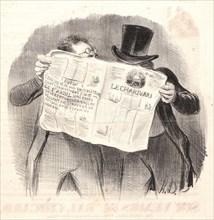 Honoré Daumier (French, 1808 - 1879). La Lecture du Charivari, 1840. Lithograph on wove newsprint