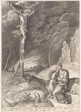 Triumphant Christ on the cross, Hieronymus Wierix, Hans Liefrinck (I), 1563 - before 1573