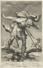 King Saul throws himself on his sword, William Isaacsz. of Swanenburg, Petrus Scriverius, 1611
