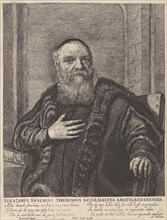 Portrait of Eleazar Swalmius left, print maker: Anonymous, Jonas Suyderhoef, Rembrandt Harmensz.