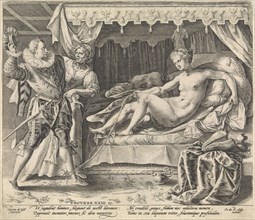 Man visiting a whore, Crispijn van de Passe (I), 1580 - 1588