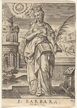 St. Barbara, Johannes Wierix, 1559 - before 1620