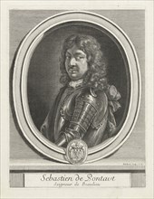 Portrait of Sébastien de Pontaut, Gerard Edelinck, Lodewijk XIV (King of France), 1666 - 1707