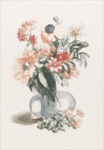 Glass vase with various flowers and a sunflower, Anonymous, Jean Baptiste Monnoyer, Johan Teyler,