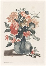 Glass vase with flowers and a branch with flower, Anonymous, Jean Baptiste Monnoyer, Johan Teyler,
