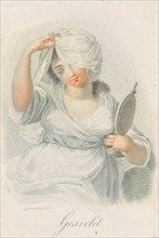 Looking in the mirror, Ludwig Gottlieb Portman, Schiavonetti, 1787 - 1828