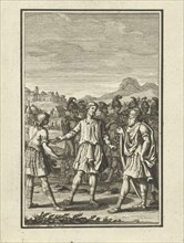 Telemachus talking with Mentor, Jacob Folkema, 1715