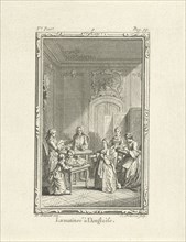 Company in an interior, Jacob Folkema, 1761