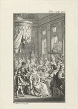 Company at a banquet, Jacob Folkema, 1702 - 1767