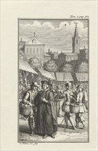 Clergyman robbed by a thief, Jacob Folkema, 1702-1767