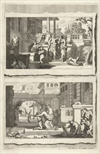 Expulsion of Hagar and Ishmael and the return of the prodigal son, Pieter van den Berge, 1694 -