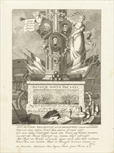 Commemorative column Battle of Waterloo, Cornelis Bogerts, Monogrammist MVL, c. 1815 - c. 1817