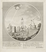 Allegory on the establishing of the Oprechte Vaderlandsche Societeiten in 1787, Anonymous, Maria