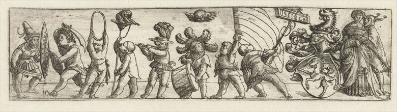 Frieze with putti and coat of arms, Monogrammist CB with tree, 1531