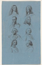 Portraits of Portraits of eight historical figures, Reinier Vinkeles, 1751 - 1816