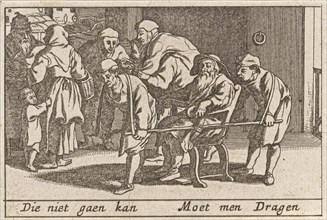 Old men are carried, Pieter Hendricksz. Schut, Claes Jansz. Visscher (II), 1628 - 1650