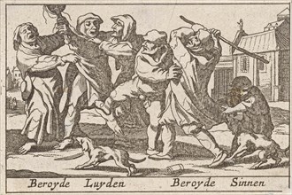 Battle between poor people, Pieter Hendricksz. Schut, Claes Jansz. Visscher (II), 1628 - 1650