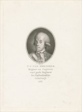Portrait of Theodorus Cornelis van Herzeele, Francois Joseph Pfeiffer I 1787, print maker: