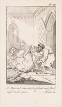 Falling cleric and a man with a letter, DaniÃ«l Veelwaard (I), Jacob Smies, FranÃ§ois Bohn, 1802 -
