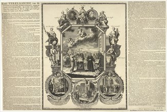 Evangelical Jubilee print of the second centenary of the Reformation, 1717, print maker: Adolf van