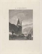 Winter view, Johannes Philippus Lange, 1820 - 1849
