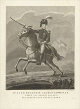 Portrait of King William II on horseback, Antonie and Pieter van der Beek, 1795 - 1821