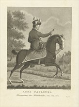 Portrait of Queen Anna Pavlovna Romanowa on horseback, Antonie and Pieter van der Beek, 1795 - 1821