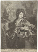 Portrait of Gottfried Kneller, Pieter Schenk (I), Anonymous, 1670 - 1713