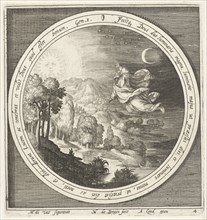 Fourth day of creation, God creates the sun, moon and stars, Nicolaes de Bruyn, Assuerus van