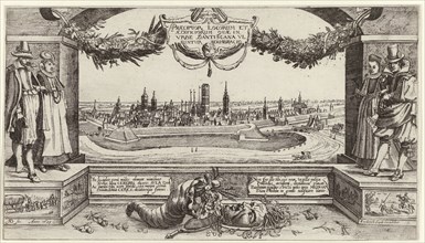 In and around the city of Danzig, with costume left and right, Aegidius Dickmann, Frederik de Wit,