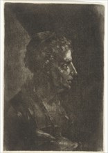 Bust of a man in profile, Justus van den Nijpoort, 1680 - 1691