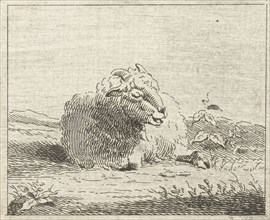 Lying sheep, Jan Matthias Cok, 1735 - 1771
