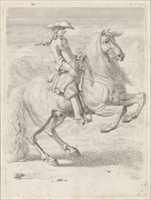 Rider lets his horse rearing, Dirk Maas, 1669 - 1717