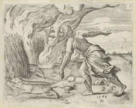 Samson puts the wheat fields of the Philistines in fire, Cornelis Massijs, 1562