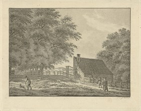 Landscape at Overveen with walkers, Jan Evert Grave, c. 1769 - c. 1805