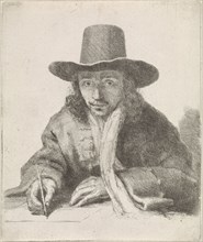 Self-portrait of John Lutma, characteristic, Johannes Lutma (II), 1643 - 1689